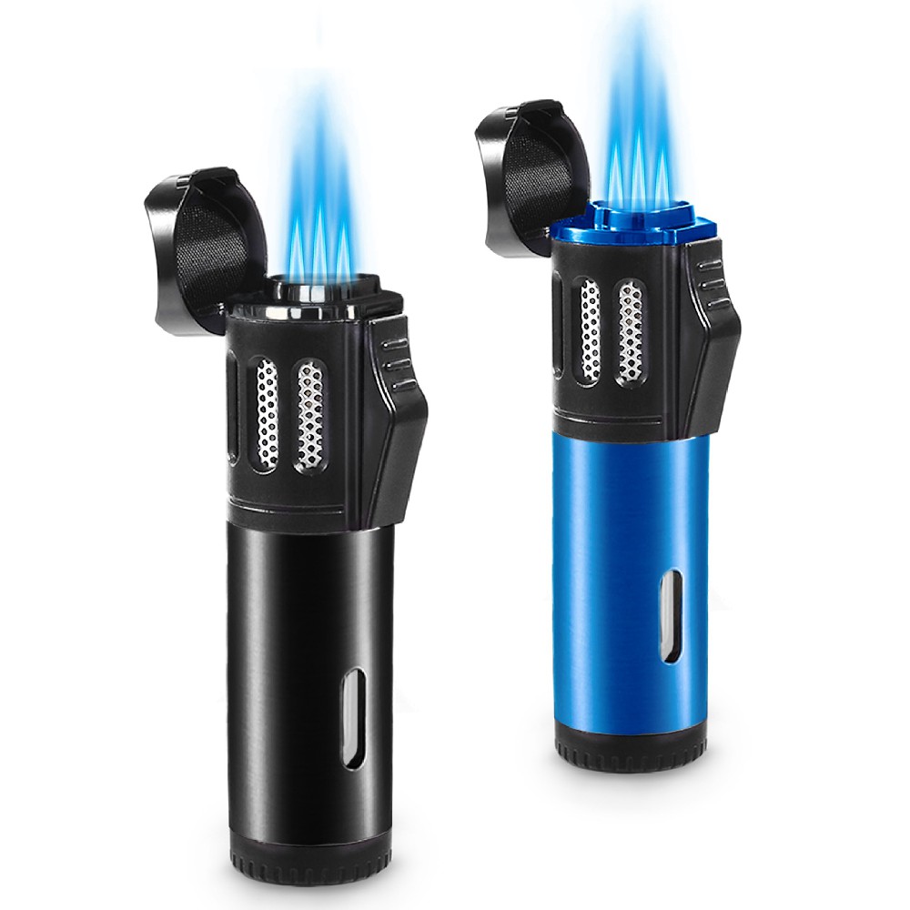 328-2 Pack Triple Jet Flame Lighter (Black&Blue)